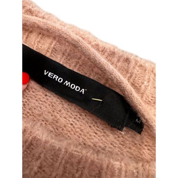 Vero Moda Women's M Beige Knit Pullover Sweater Long Sleeve Casual - Picture 2 of 5